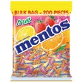 CONFECTIONERY LOLLIES MENTOS FRUIT PILLOW PACK INDIVIDUALLY WRAPPED 540G 200PK