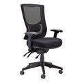 CHAIR BURO METRO II 247 TASK HIGH MESH BACK 4LEVER BLACK NYLON BASE BLACK WITH ARMS