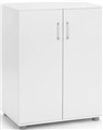 CUPBOARD CABINET STELLA BARREL WHITE BW22 UTILITY 900H X 450D X 900MMW 2 ADJUSTABLE SHELVES WHITE WITH BLACK HANDLES