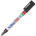 PERMANENT MARKER ARTLINE 700 07MM BULLET NIB BLACK EACH1 PACK12