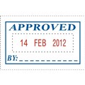 STAMP DESKMATE SELFINKING DATE STAMP APPROVED BLUERED