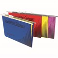 SUSPENSION FILE CRYSTALFILE FOOLSCAP COMPLETE RAINBOW ASSORTED COLOURS 25PK