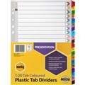 DIVIDERS MARBIG INDEX DIVIDER MANILLA 120 TAB A4 ASSORTED