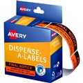 LABEL AVERY 937260 DISPENSER MESSAGE LABELS  FINAL NOTICE  19MM X 64MM BOX 125PK FLUORO ORANGE  BLACK
