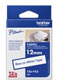 LABELLING TAPE BROTHER TZEFA3 FABRIC TAPE WHITE WITH BLUE PRINT LABEL TAPE 12MM X 3 METRES