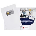 PRESENTATION FOLDER MARBIG A4 WITH WINDOW WHITE GLOSS 10PK