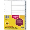 DIVIDERS A4 POLYPROPYLENE TAB INDEX 112 COLOURED