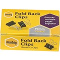 CLIP FOLDBACK MARBIG 19MM BLACK 12PK