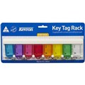 KEY TAG KEVRON ID5 56MM X 30MM 8 TAG RACK WITH 8 TAGS ASSORTED COLOURS