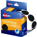 LABEL AVERY 937250 ROUND LABELS 24MM BLACK BOX 500PK
