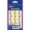 STICKERS AVERY 932353 MULTI PURPOSE STICKERS STARS LARGE 21MM GOLD 36PK