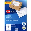 LABEL AVERY 959007 L7166 LASER LABELS SHIPPING 6UP PER SHEET WHITE 100PK
