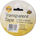 TAPE OFFICE 762MM CORE 24MM X 66M CLEAR
