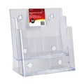 BROCHURE HOLDER DEFLECTO 77865 A4 TWO TIER FREE STANDINGWALL MOUNT CLEAR