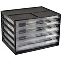 DRAWERS ORGANISER DESKTOP 5 DRAWER STORAGE FILE ITALPLAST DOCUMENT 255MM X 3300MM X 230MM A4 BLACK