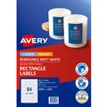 LABEL AVERY LASER  INKJET  959053 L7656 REMOVABLE MULTIPUROSE LABELS 84UP WHITE 25PK