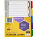 DIVIDERS MARBIG REINFORCED MANILLA 5 TAB A5 ASSORTED