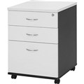 PEDESTAL DRAWER MOBILE OXLEY 3 DRAWERS 460 X 476 X 675MM WHITE IRONSTONE