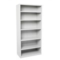 BOOKCASE SHELVING GO STEEL UNIT 5 ADJUSTABLE SHELVES 2200 X 900 X 400MM SILVER GREY