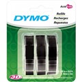LABELLING TAPE DYMO EMBOSSING LABEL TAPE 1741670 9MM GLOSSY BLACK 3PK