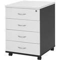 PEDESTAL DRAWER MOBILE OXLEY MP4 4 DRAWERS LOCKABLE 25MM TOPSIDE WHITEIRONSTONE