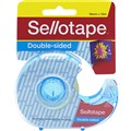 TAPE DOUBLE SIDED WITH DISPENSER SELLOTAPE 960608 POLYPROPYLENE ADHESIVE ON BOTH SIDES WITHOUT LINER 18MM X 15M CLEAR EACH1 PACK8