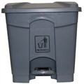 RUBBISH BIN WASTE PAPER GARBAGE WITH PEDAL LID 45 LITRE GREY