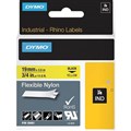 LABELLING TAPE DYMO 18491 RHINO INDUSTRAL FLEXIBLE NYLON LABEL TAPE 19MM BLACK ON YELLOW
