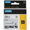 LABELLING TAPE DYMO 18444 RHINO INDUSTRIAL LABEL TAPE VINYL 12MM BLACK ON WHITE