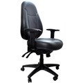 CHAIR BURO PERSONA 247 EXECUTIVE WITH ARMS BLACK LEATHER SEATED