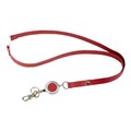 LANYARD REXEL WITH BADGE REEL BURGUNDY PU FINISH
