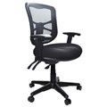 BURO METRO TASK CHAIR MEDIUM MESH BACK SEAT SLIDE 3LEVER BLACK NYLON BASE ARMS BLACK