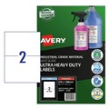 LABEL INDUSTRIAL GRADE AVERY ULTRARESISTANT OUTDOOR ULTRA HEAVY DUTY 959245 PERMANENT 210MM X 148MM 2UP WHITE 10PK