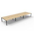 RAPID INFINITY DELUXE 6 PERSON PROFILE LEG DOUBLE SIDED WORKSTATION 1800 X 750 X 730MM NATURAL OAK TOP  BLACK FRAME