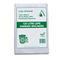 BIN LINER 100 DEGRADABLE BINLINER LOW DENSITY 120L WHITE 100PK
