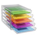 DRAWERS ORGANISER DESKTOP 5 DRAWER STORAGE FILE DOCUMENT FITS A4 250MM X 340MM X 230MM CLEAR