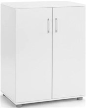 CUPBOARD CABINET STELLA BARREL WHITE BW22 UTILITY 900H X 450D X 900MMW 2 ADJUSTABLE SHELVES WHITE WITH BLACK HANDLES