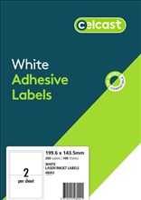 LABELS CELCAST 99.6MMX 143.5MM 2UP WHITE 100PK