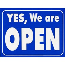 GEOGRAPHICS SIGN OPEN / CLOSED LAMINATED CARD 