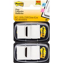 POST IT 3M 680-WE2 FLAGS WHITE TWIN 100PK
