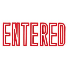 STAMP SELF INKING PRE INKED OFFICE STAMP ' ENTERED ' RED INK