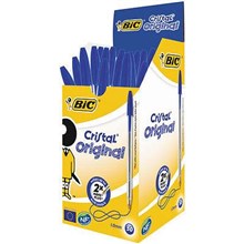 BALLPOINT PEN BIC CRISTAL MEDIUM BLUE 50PK