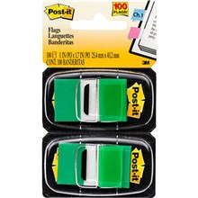 POST IT 3M 680-GN2 FLAGS GREEN TWIN 100PK