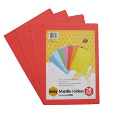 MANILLA FOLDER MARBIG 1108603 FOOLSCAP RED 20PK
