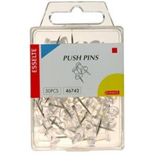 PINS PUSH CLEAR 50PK
