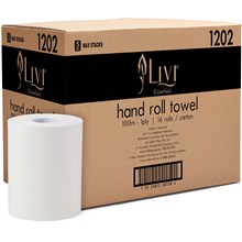 HAND ROLL TOWEL LIVI 1PLY 100M CARTON 16PK