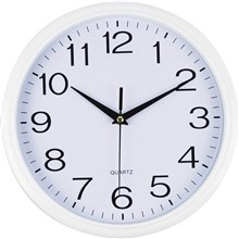 ITALPLAST WALL CLOCK 300MM GLASS WHITE