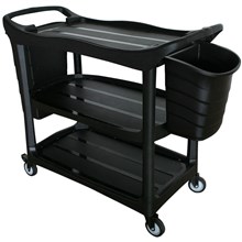 TROLLEY CART CLEANLINK 3 TIER WITH COLLECTION BUCKETS