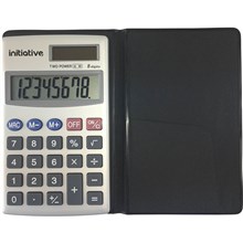 INITIATIVE POCKET CALCULATOR 8 DIGIT DUAL POWERED GREY