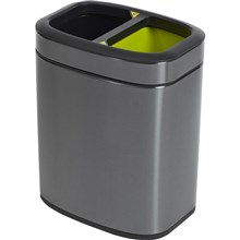 BIN COMPASS RECYCLING BIN RECTANGULAR TITANIUM 10 LITRE